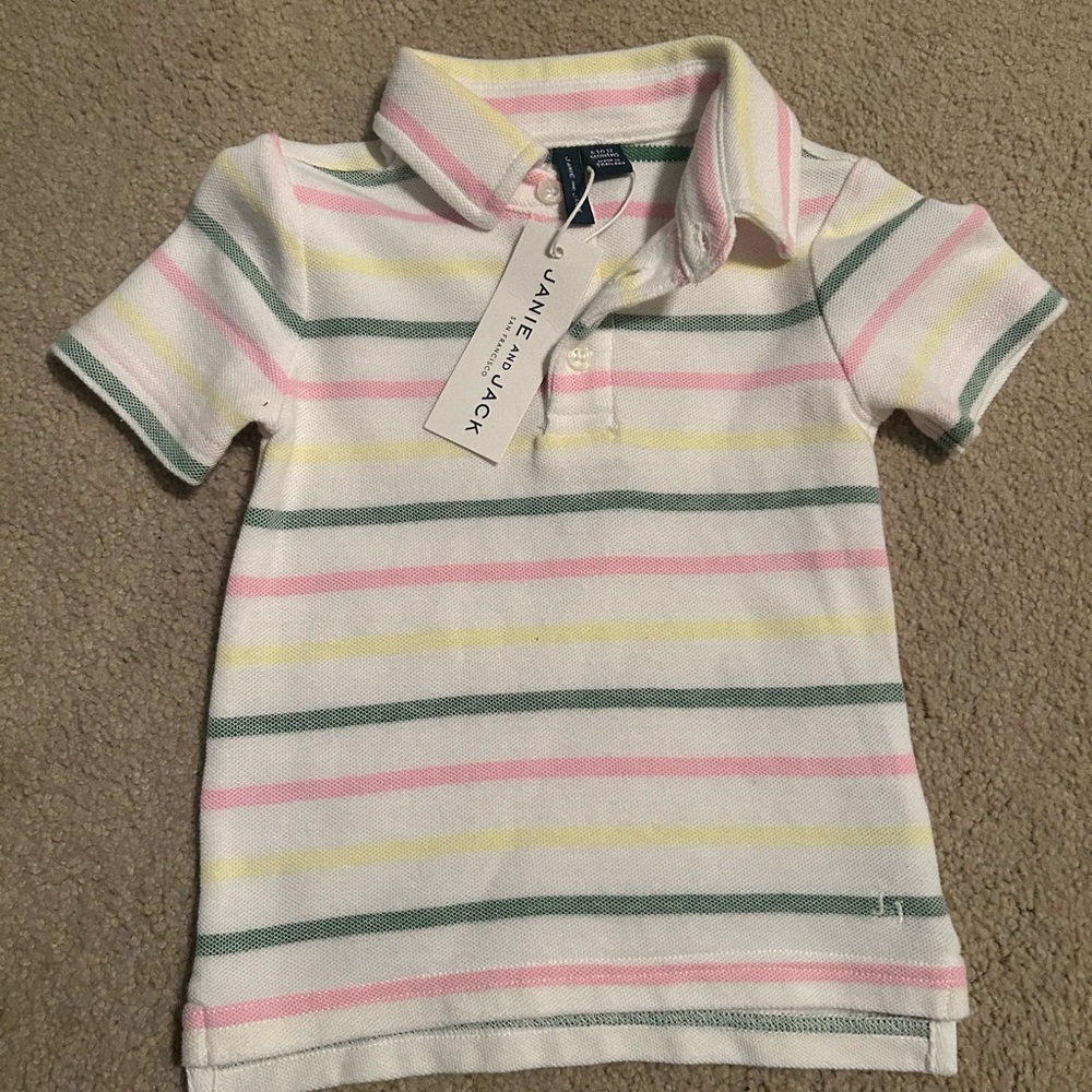 NWT Janie And Jack - pastel colors baby boy polo